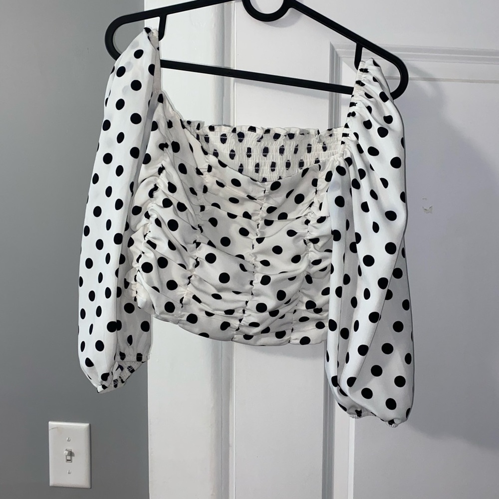 Zara polka dot crop top